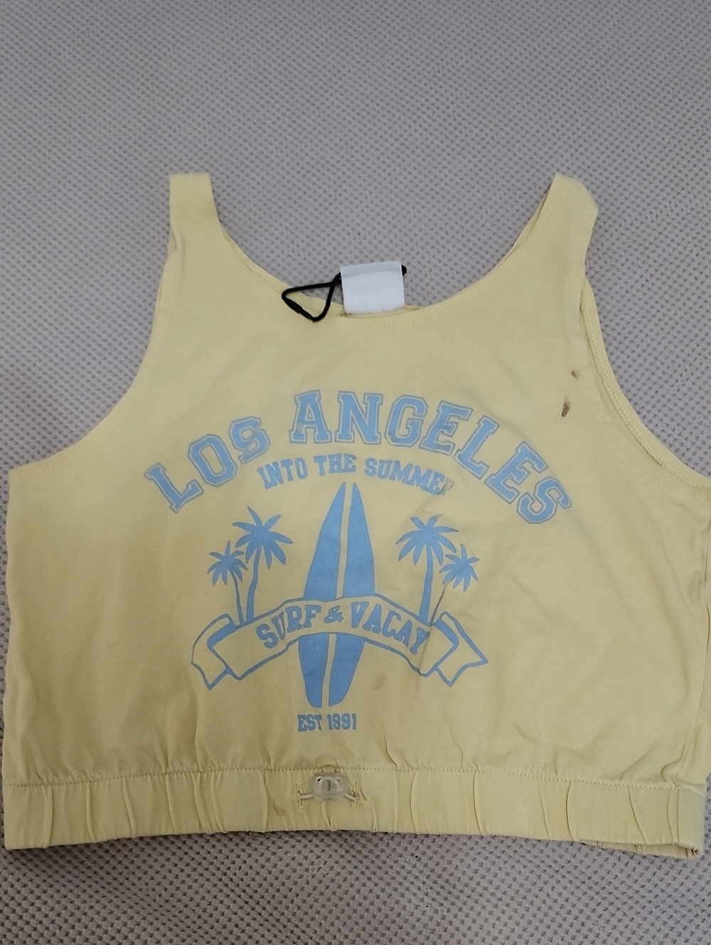 Zara Yellow Los Angeles Surf Graphic Crop Tank - Kids